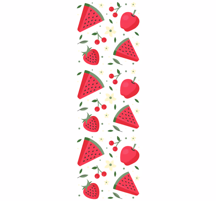 Rulou geam cantină cu model de fructe diverse - TenStickers