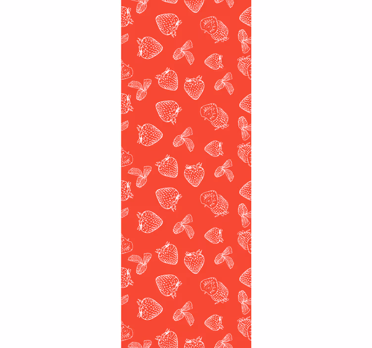 Rulou geam cantină model doodle căpșuni fără cusături - TenStickers