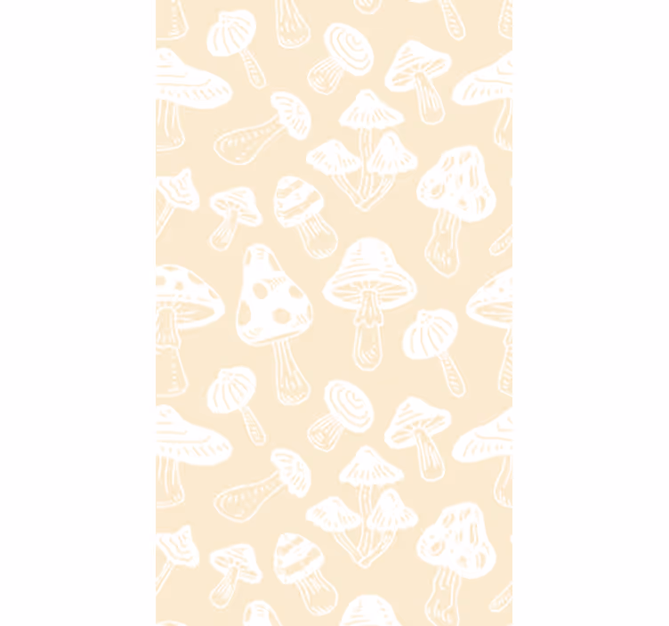 Rulou geam cantină cu design ciuperci bej - TenStickers