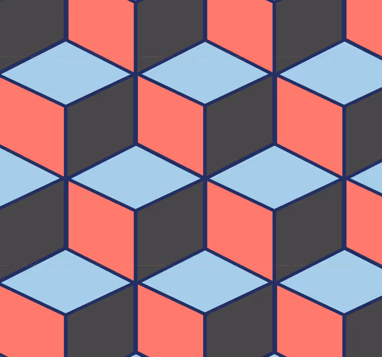 Rulou geam cantină pătrate geometrice 3d - TenStickers