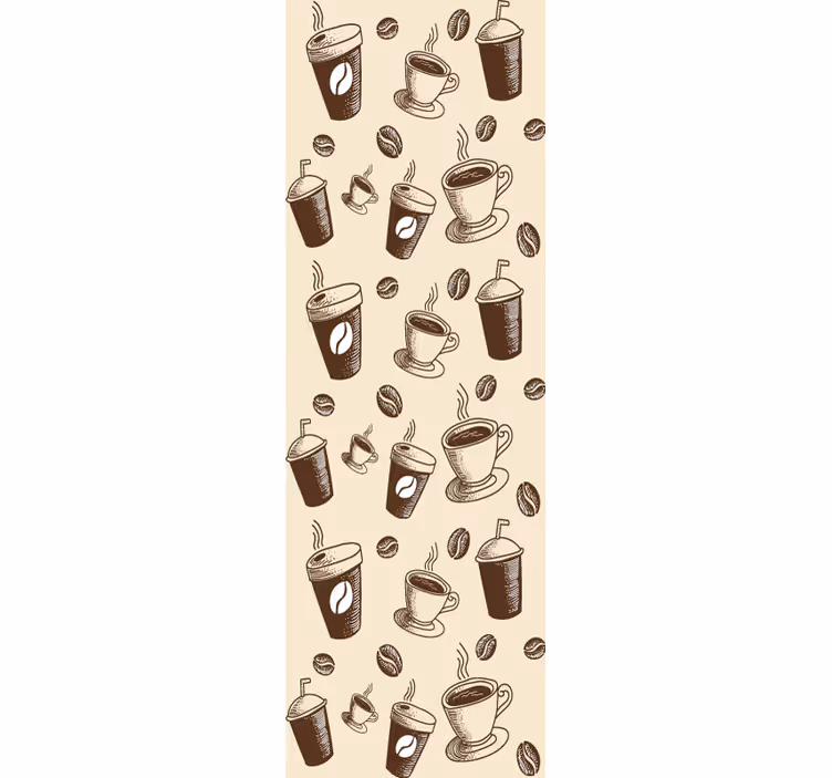 Rulou geam cantină cu model grozav de căni cu cafea - TenStickers