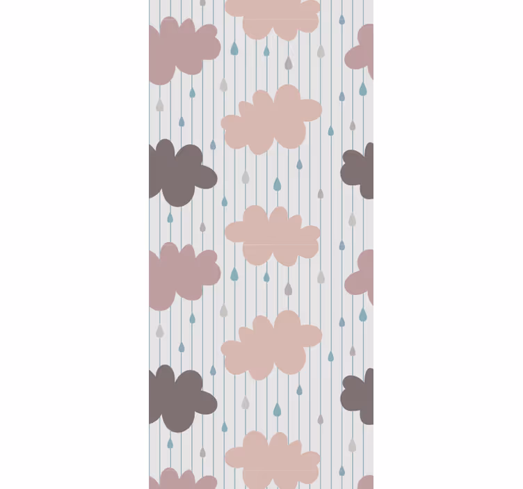 Rulou geam pentru copii nori roz cu ploaie - TenStickers