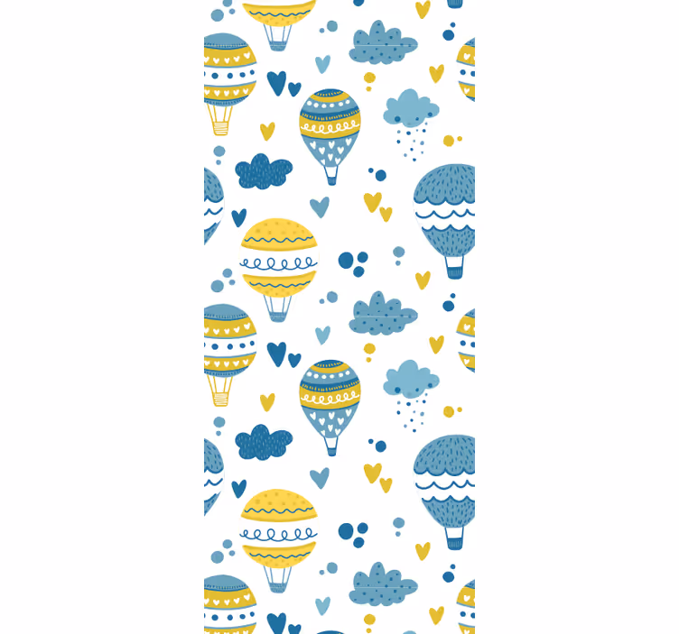 Rulou geam pentru copii baloane albastre și galbene - TenStickers