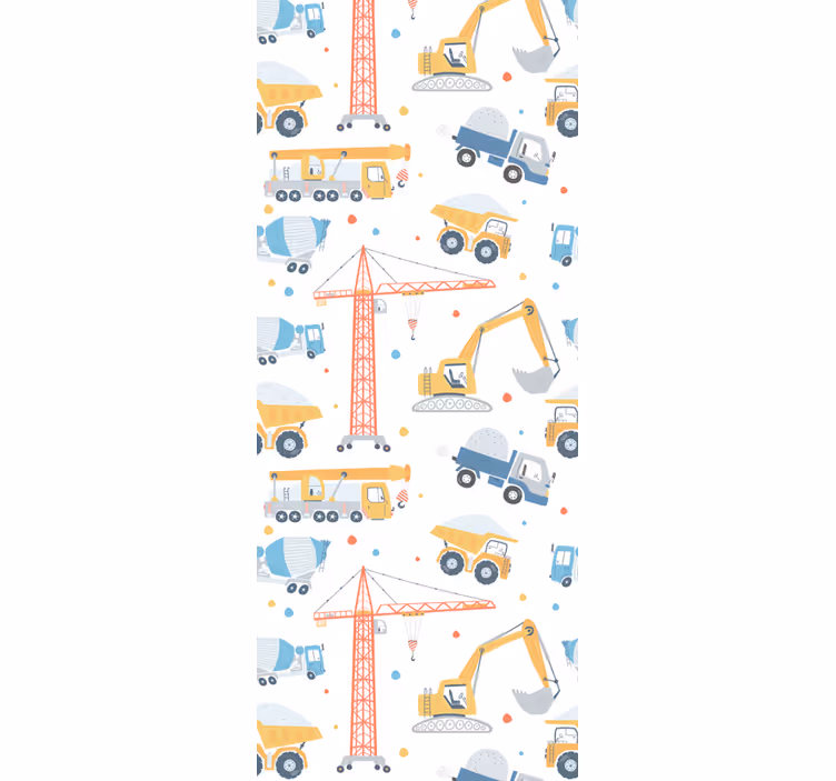 Rulou geam pentru copii cu motive de construcție - TenStickers
