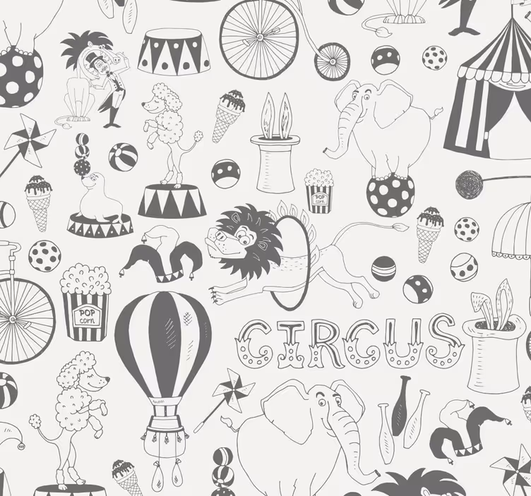 Rulou geam pentru copii cu imprimeu tematic de circ - TenStickers