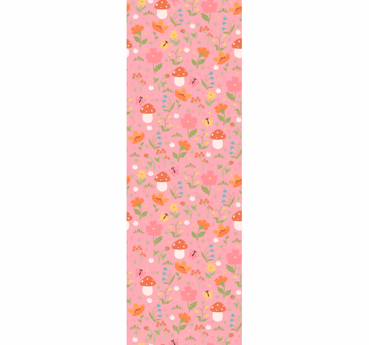 Rulou geam pentru copii cu model ciuperci florale - TenStickers