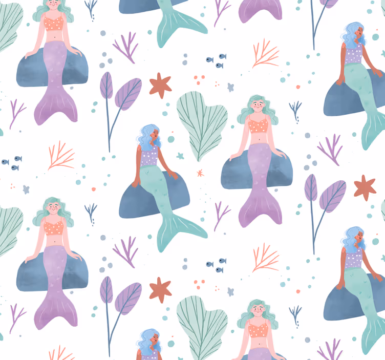 Rulou geam pentru copii fantezie cu sirene - TenStickers