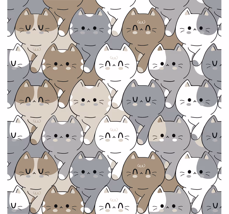 Rulou geam pentru copii ilustrație cu pisici - TenStickers