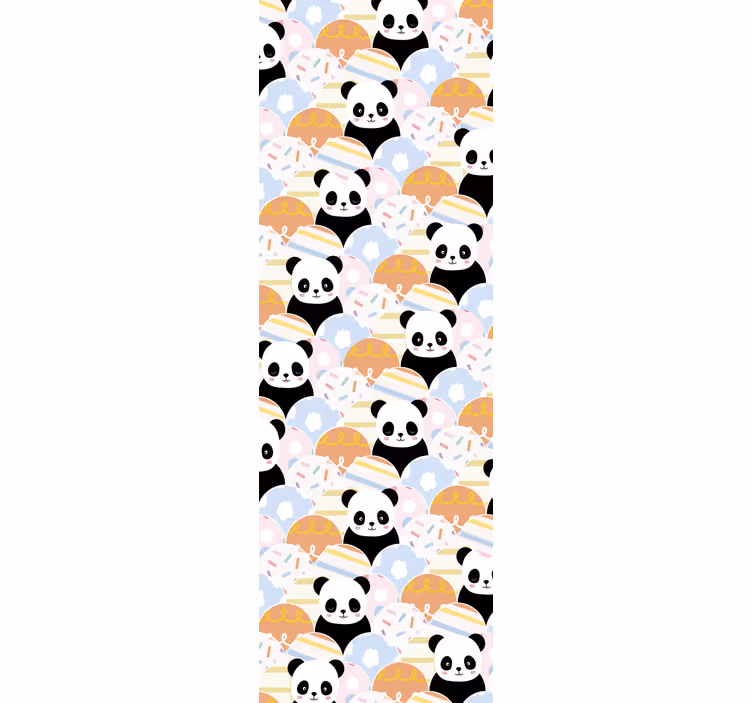 Rulou geam pentru copii design panda patchwork - TenStickers