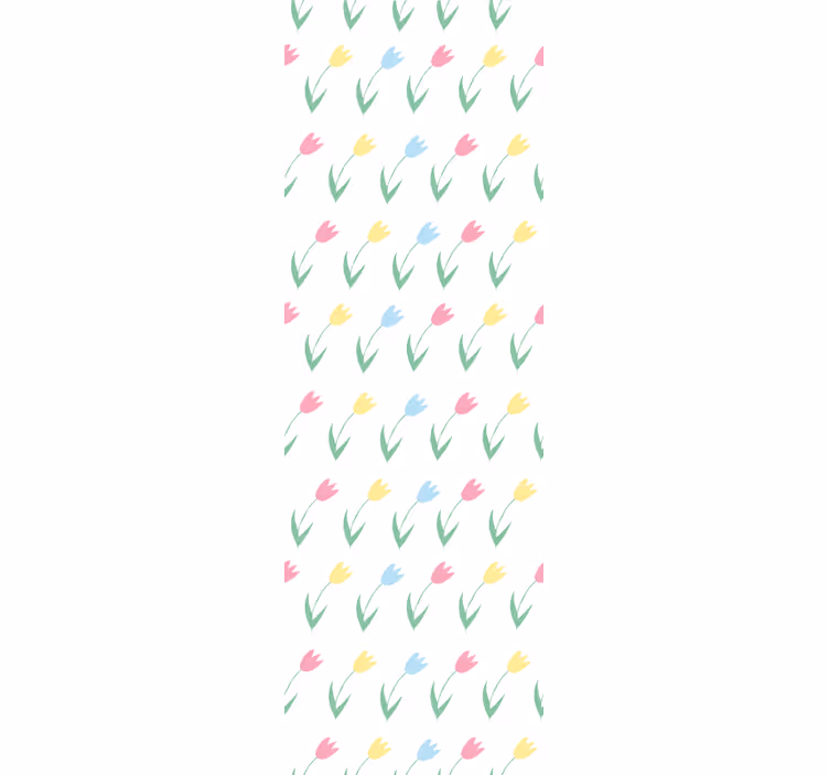 Rulou geam pentru copii cu model colorat de flori de lalea - TenStickers