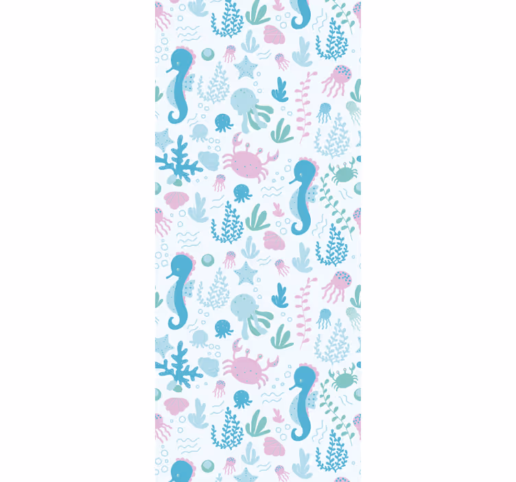 Rulou geam pentru copii animale și plante marine pastelate - TenStickers