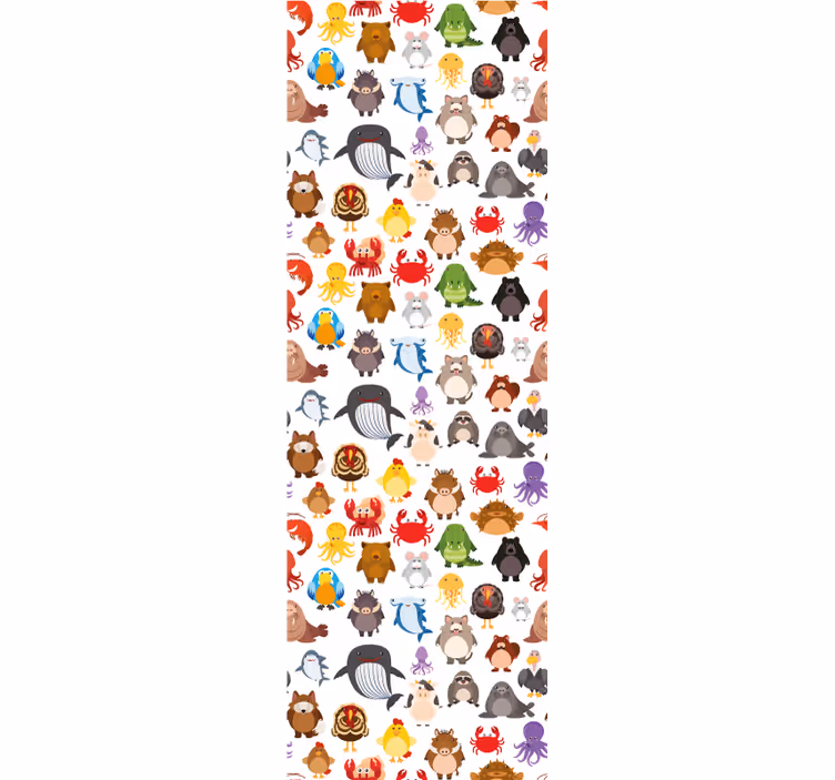 Rulou geam pentru copii animale sălbatice colorate - TenStickers