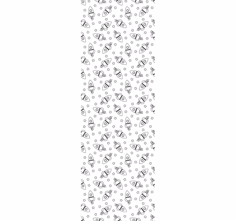 Rulou geam pentru copii model cu siluete de rachete și stele - TenStickers