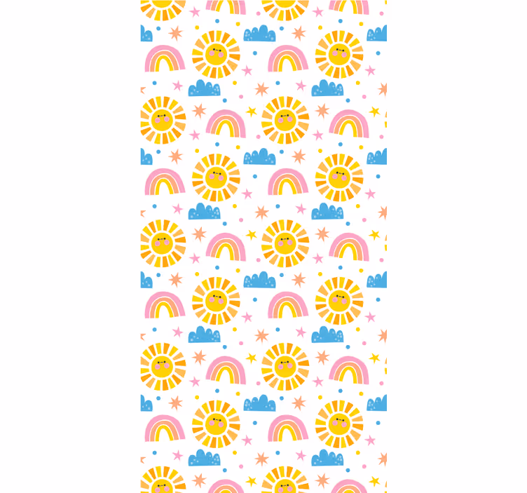 Rulou geam pentru copii curcubeu soare și nori - TenStickers