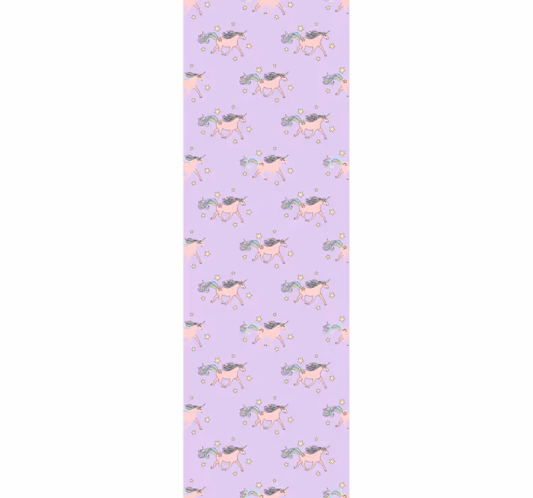 Rulou geam pentru copii cu unicorni roz pastel - TenStickers
