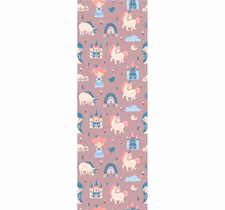 Rulou geam pentru copii unicorni și prințese pastelate - TenStickers