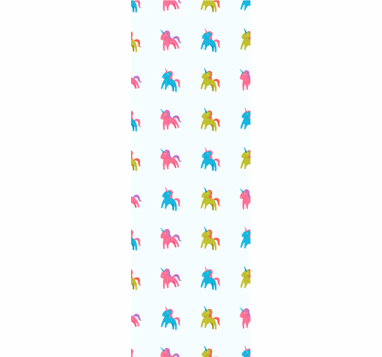 Rulou geam pentru copii unicorni pe fundal albastru - TenStickers