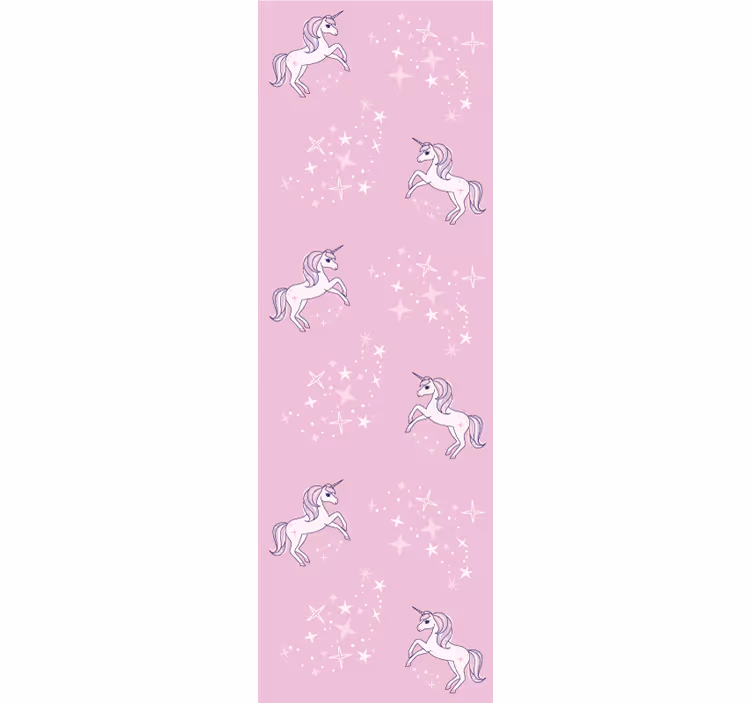 Rulou geam pentru copii model roz cu unicorni - TenStickers