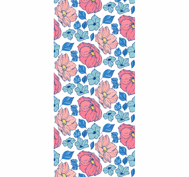 Rulou geam pentru copii flori delicate roz și albastre - TenStickers
