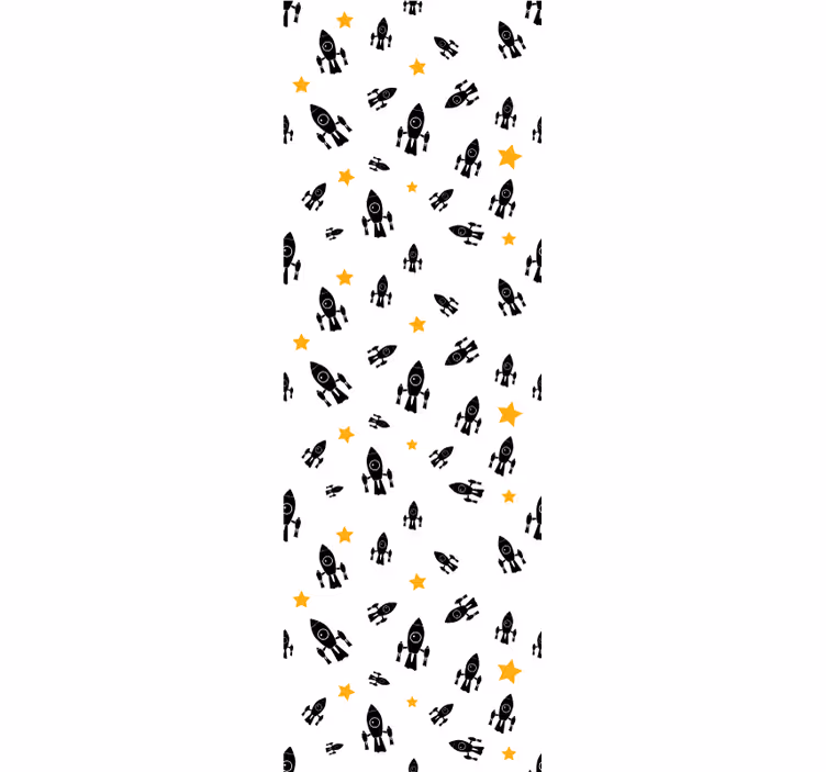 Rulou geam pentru copii rachete negre - TenStickers
