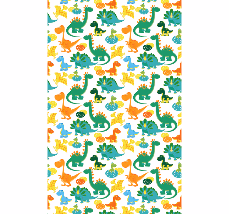 Rulou geam pentru copii cu model dinozauri colorați - TenStickers