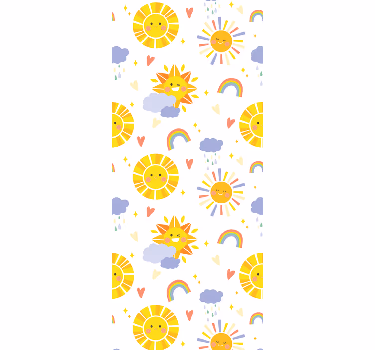 Rulou geam pentru copii cu curcubee și nori pastelati - TenStickers