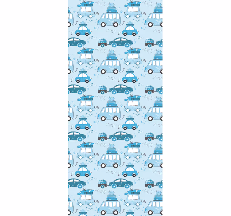 Rulou geam pentru copii vehicule urbane albastre stil nordic - TenStickers