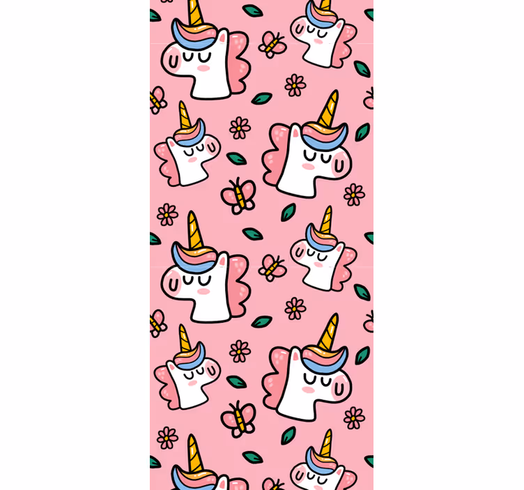 Rulou geam pentru copii cu unicorn flori drăgălaș - TenStickers