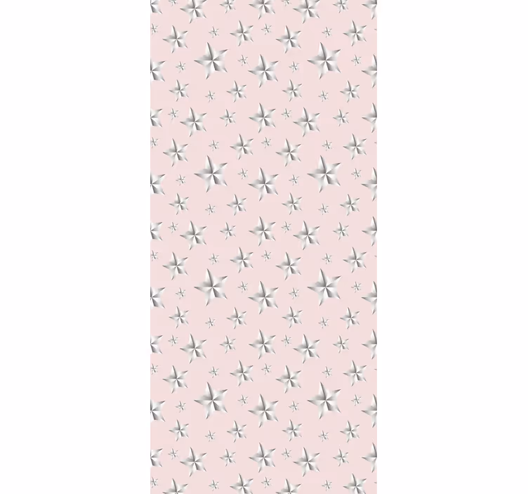 Rulou geam pentru copii fundal roz cu stele albe - TenStickers