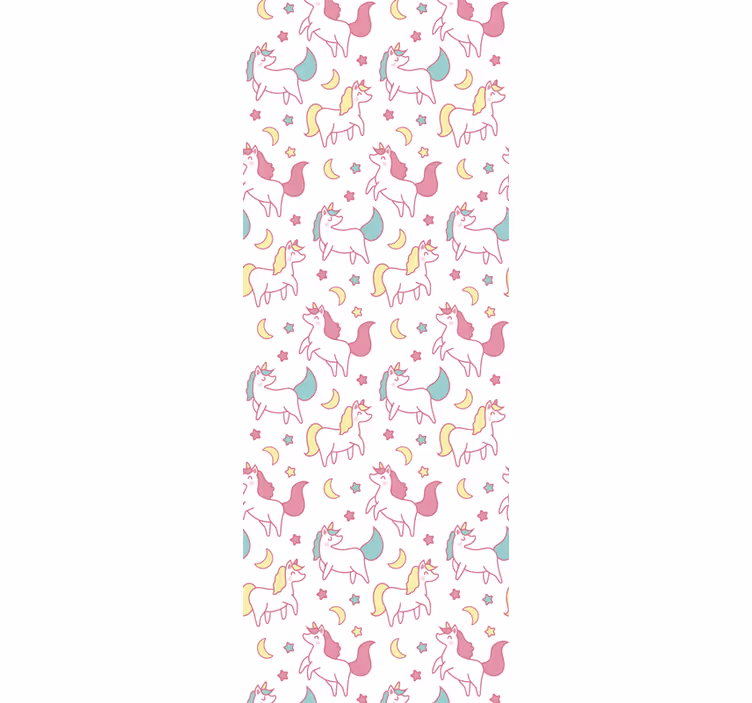 Rulou geam pentru copii cu model de unicorni desenat manual - TenStickers