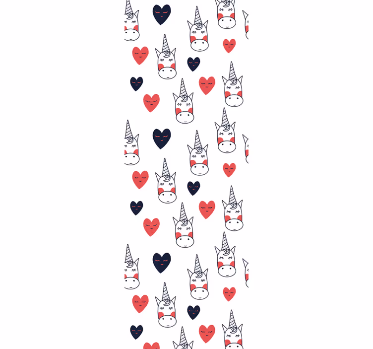 Rulou geam pentru copii cu model unicorn și inimioare - TenStickers