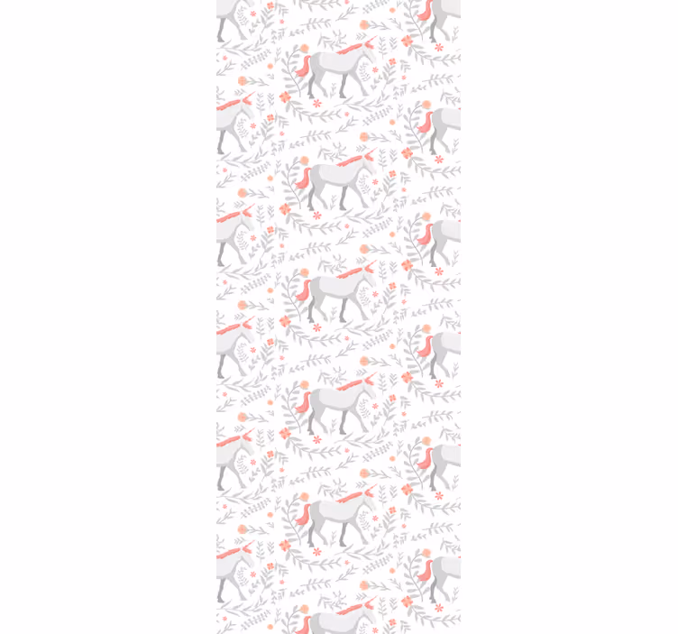 Rulou geam pentru copii model unicorn cu frunze - TenStickers
