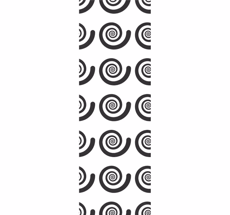 Rulou geam pentru copii spirală retro hipnotică alb-negru - TenStickers