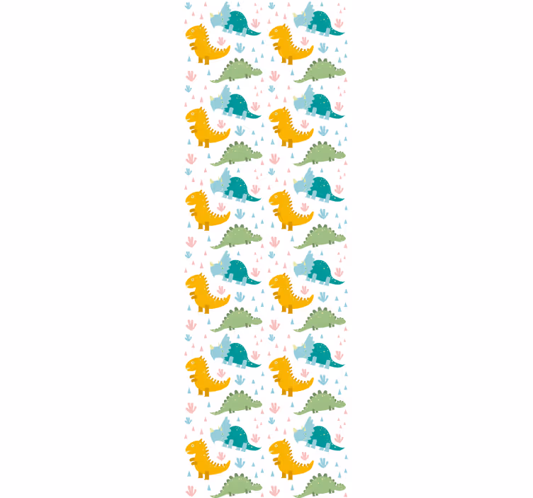 Rulou geam pentru copii cu model de dinozauri drăgălași - TenStickers