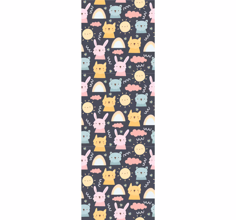 Rulou geam pentru copii animale pastel și curcubee - TenStickers