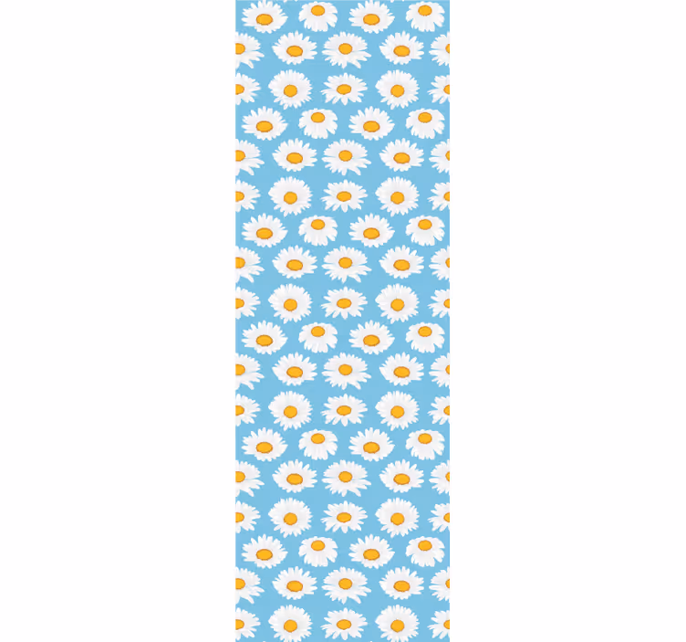 Rulou geam pentru copii model margarete pe fundal bleu - TenStickers