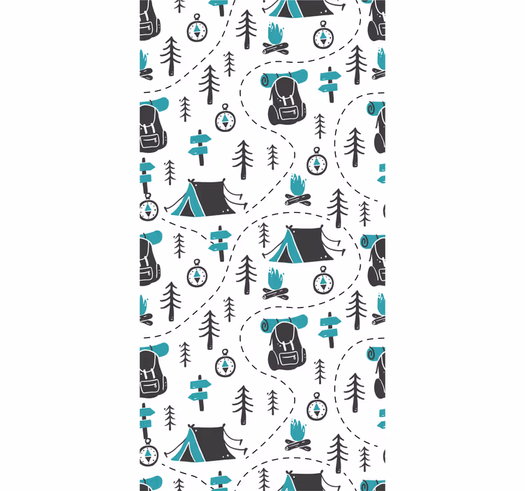 Rulou geam pentru copii model natură camping - TenStickers