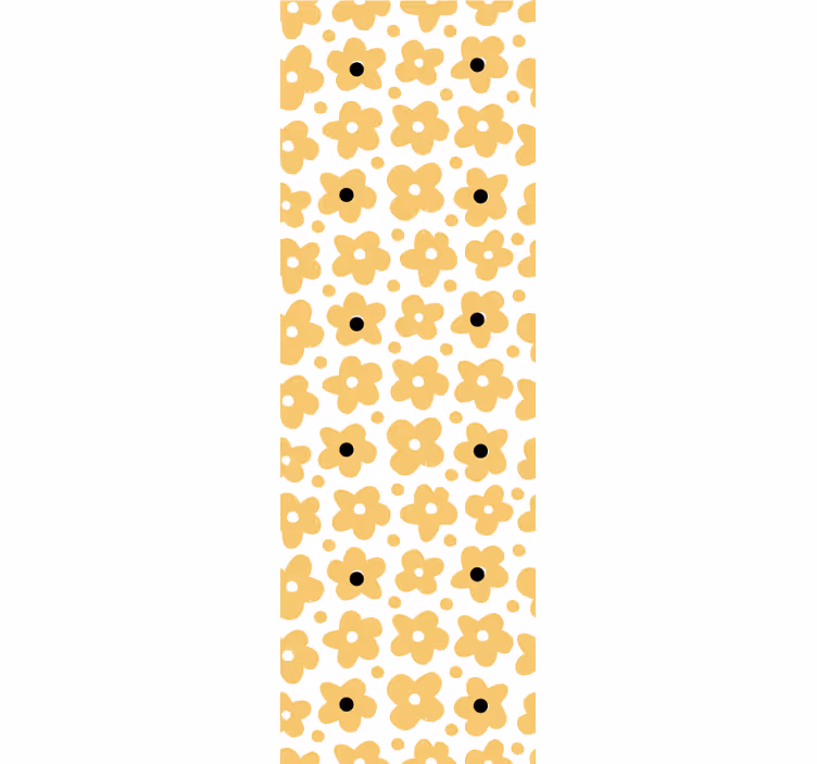 Rulou geam pentru copii model flori abstracte galbene - TenStickers