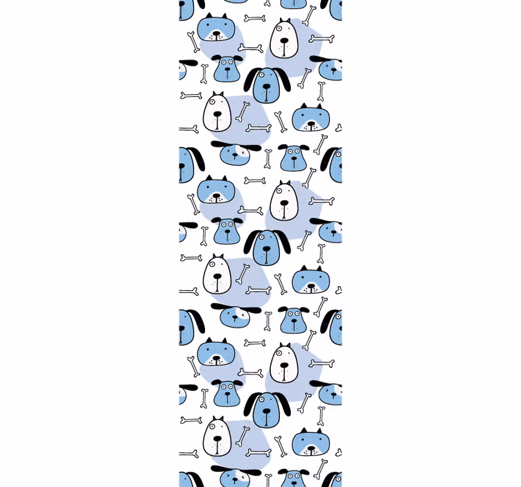 Rulou geam pentru copii cu model câini albaștri desenati - TenStickers