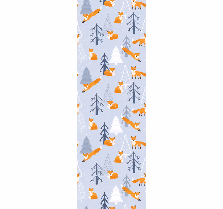Rulou geam pentru copii cu design pădure iarnă vulpițe - TenStickers