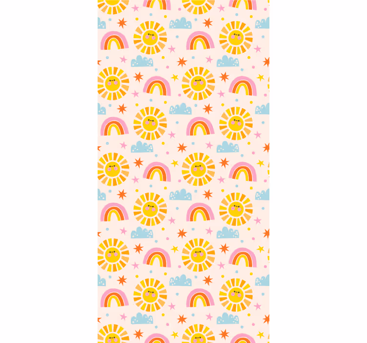 Rulou geam pentru copii cu model curcubeu roz - TenStickers