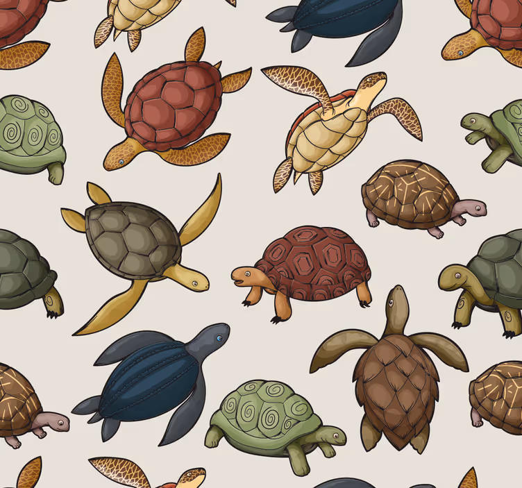 Rulou geam pentru copii cu diverse broaște țestoase - TenStickers