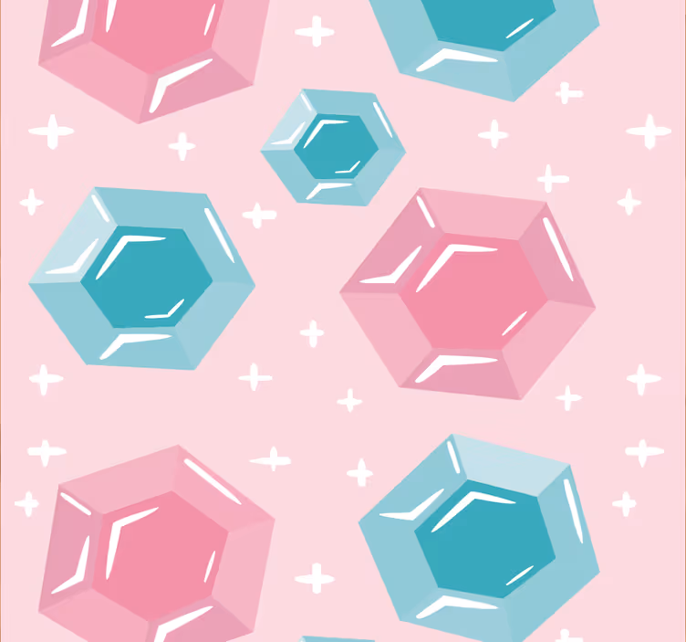 Rulou geam pentru copii cu pietre prețioase geometrice - TenStickers