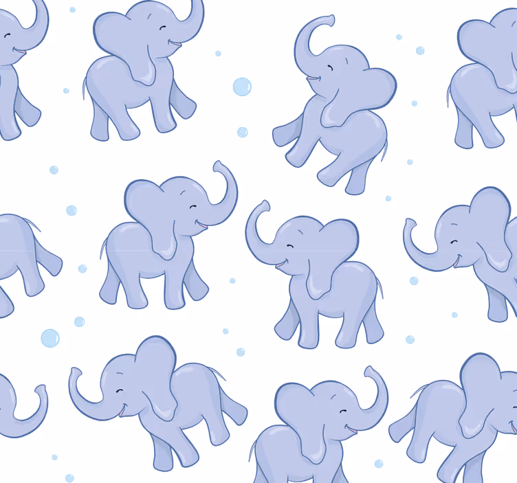 Rulou geam pentru copii elefant mic și bule - TenStickers