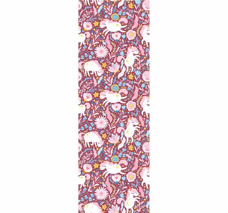 Rulou geam pentru copii design cu unicorni frumoși - TenStickers