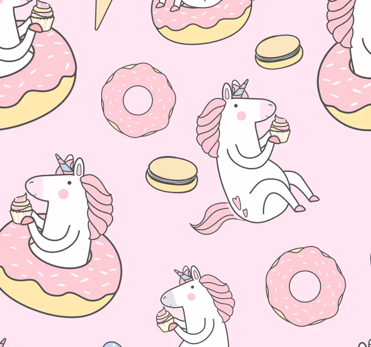 Rulou geam pentru copii unicorn roz - TenStickers