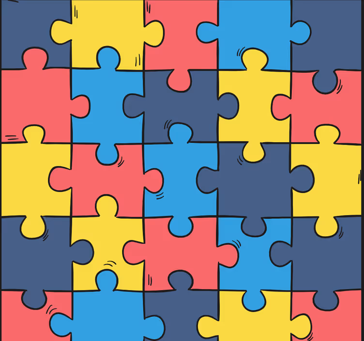Rulou geam pentru copii puzzle curcubeu - TenStickers