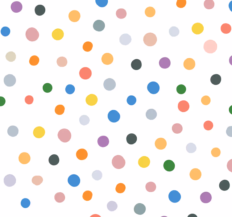 Rulou geam pentru copii cu puncte colorate pe alb - TenStickers