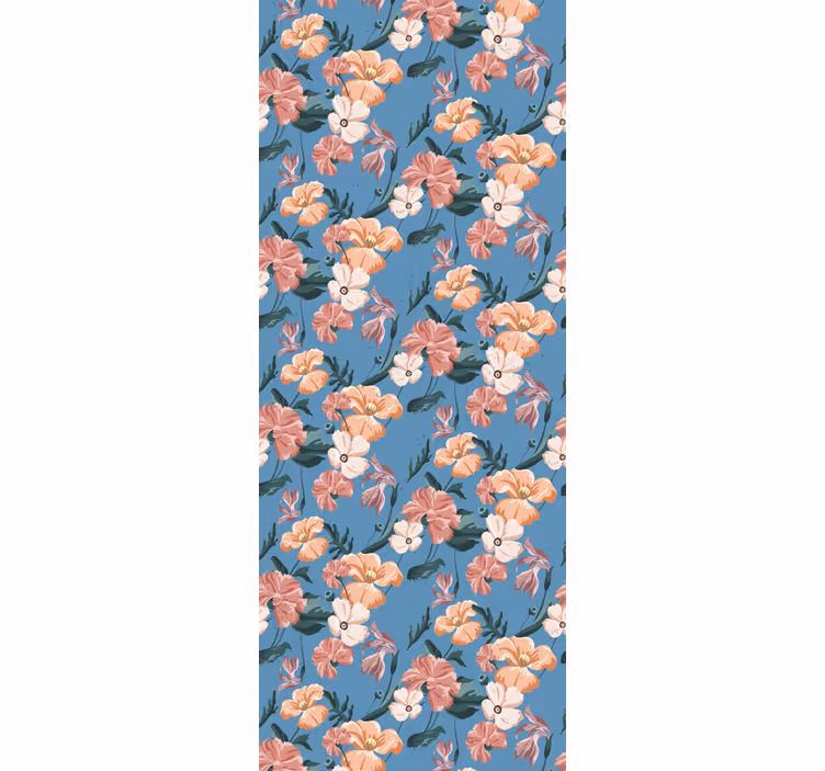 Rulou geam birou imprimeu floral 'ziedi jeans' - TenStickers