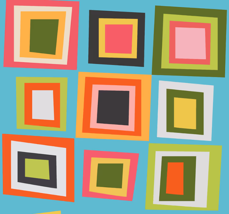 Rulou geam tineret cu carouri colorate - TenStickers